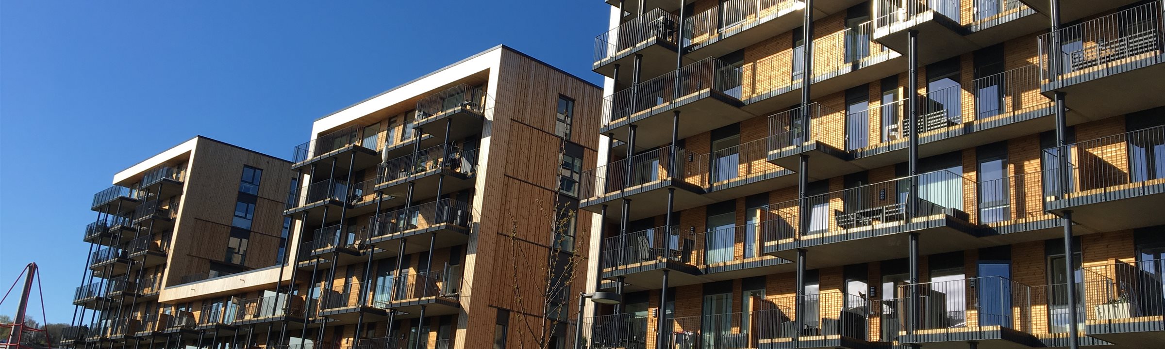 Bilde som viser et ferdig boligbygg på Lilleby i Trondheim